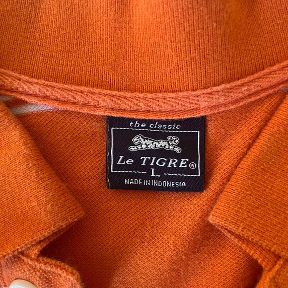 Le Tigre Polo Orange White Striped Shirt sku020 - Picture 7 of 8